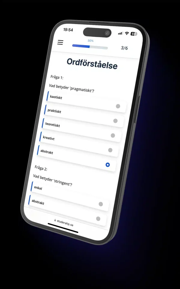 Vår app där du kan plugga till högskoleprovet